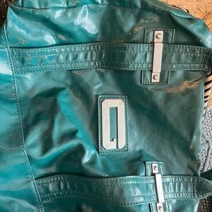 Guess Teal Tote with Silver Details
